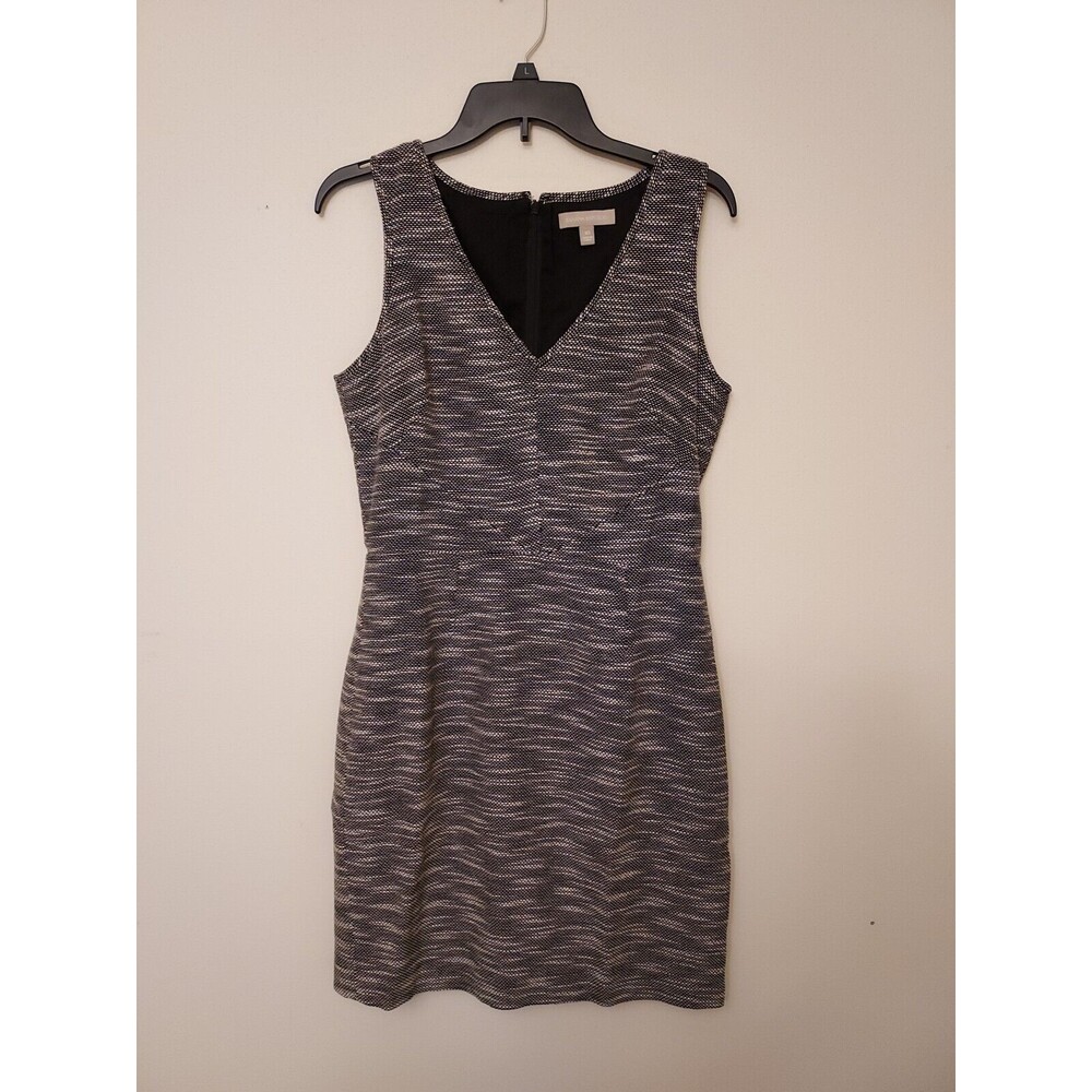 Banana Republic Women's Black White Dress V-Neck Sleeveless Back Zip Size 10